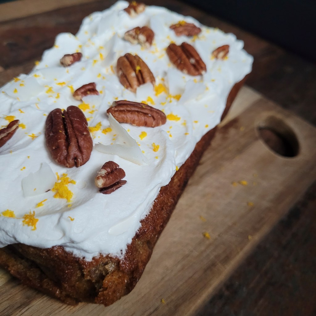 vegan carrot and pecan loaf