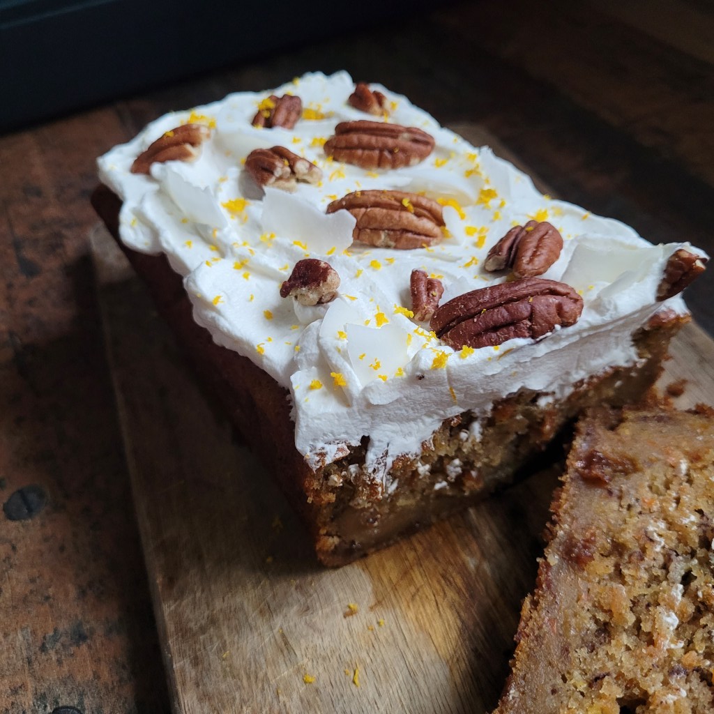 vegan carrot and pecan loaf