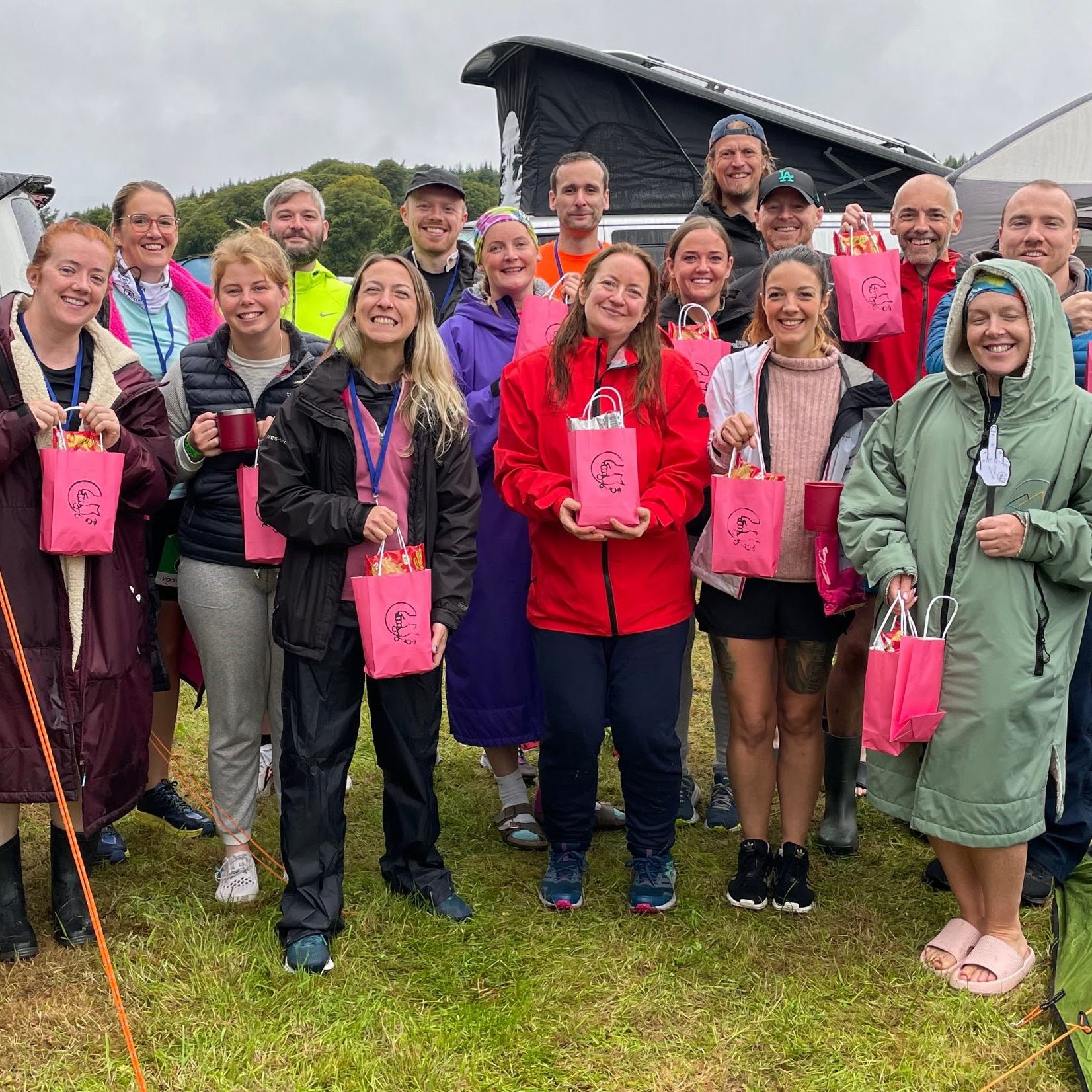 A group of runners at the start of Loch Ness 24
