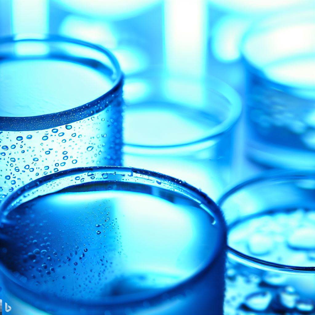 a collection of glasses of water.