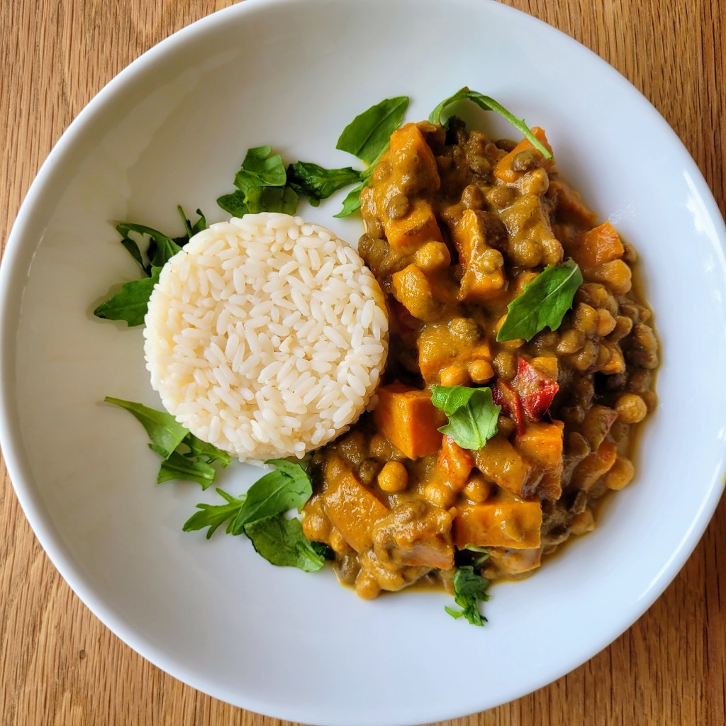 Irresistible Roasted Red Pepper, Sweet Potato, and Chickpea&nbsp;Curry
