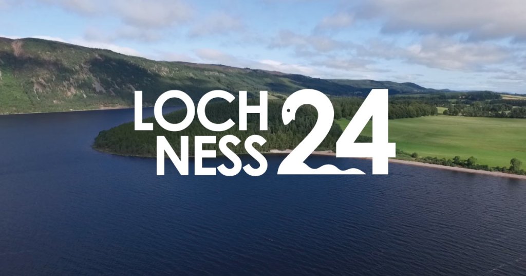 The Loch Ness 24 logo over Loch Ness
